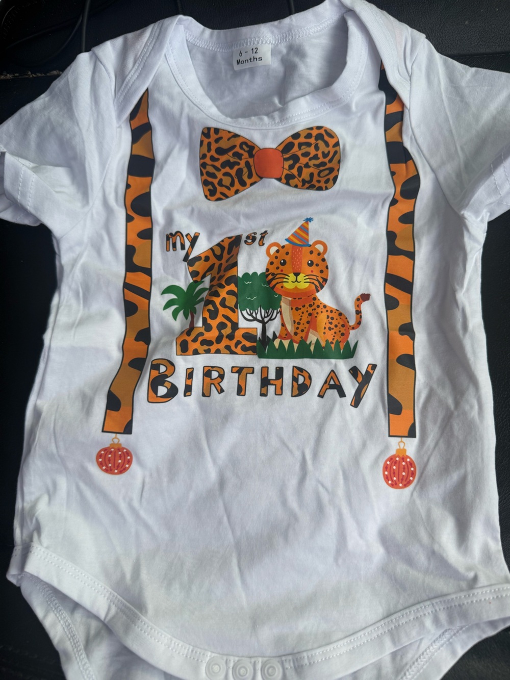 Jungle themed 1st birthday bodysuit